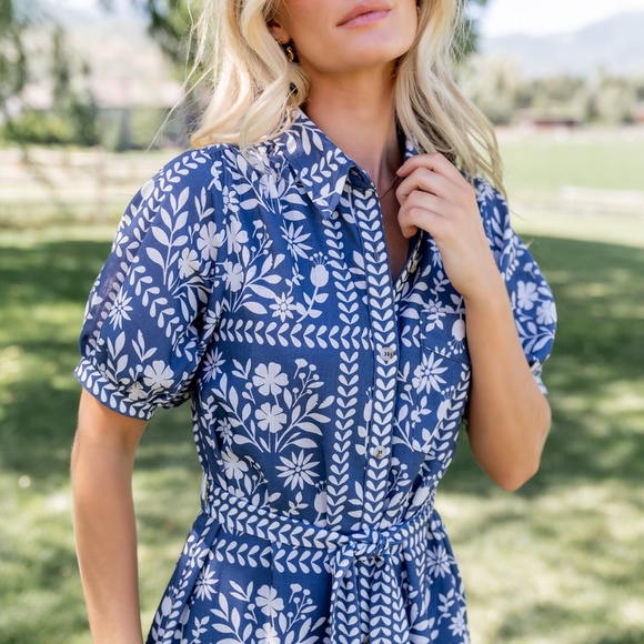 Baltic Born Karla Midi Dress | Deep Slate + White Floral Size XLXL - Picture 4 of 7